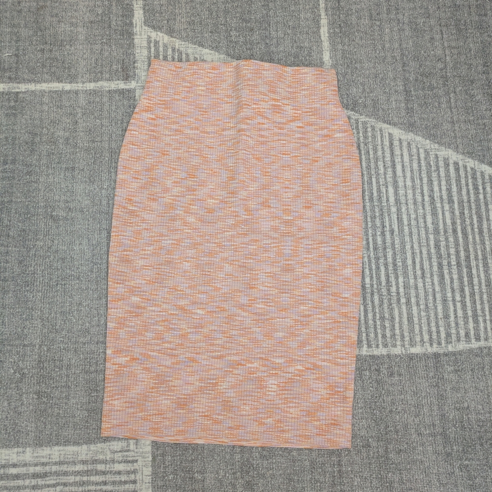 Express Pink and Orange Patterned Pencil Skirt